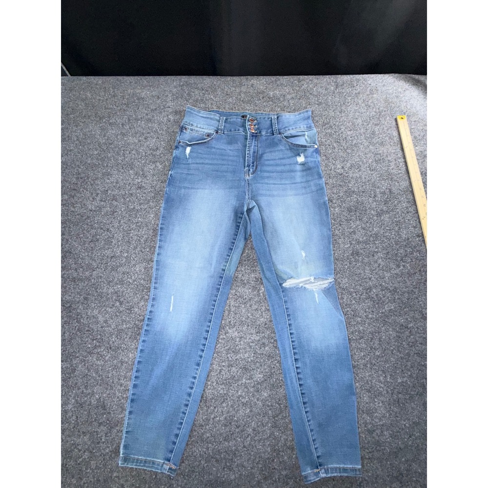 Rachel Rachel Roy Womens High Rise Skinny Jeans Light Wash Distressed Size 12/31